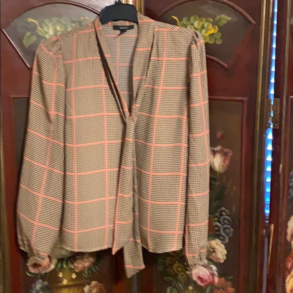Plaid tie Blouse